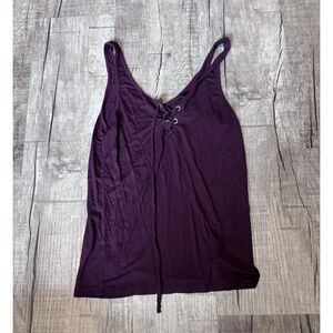 American Eagle Soft & Sexy Lace-Up Tank Top Women’s Small dark Purple